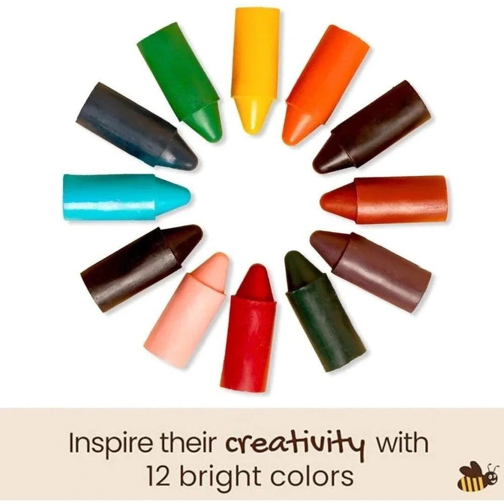 Honeysticks Beeswax Crayons Non-Toxic Safe for Toddlers Handmade Eco-Friendly